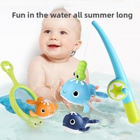 BJQ Mainan Mandi Bayi Magnetik Hewan Pancing Paus Berenang Mainan Bak Mandi Set Mainan Air untuk Balita Anak-anak