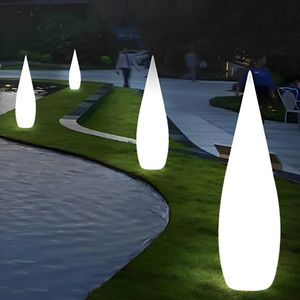 Grande lampe de sol LED rechargeable, design goutte d'eau, éclairage solaire pour jardin, éclairage de sol pour événements intérieurs, éclairage extérieur - Product Image 4
