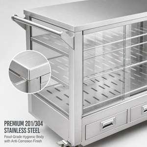 COSBAO Venta al por mayor de fábrica: Gabinete de lujo para calentar aperitivos con velas de cera, exhibidor de alimentos para catering - Product Image 6
