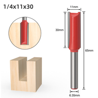 Fresa de carpintería con vástago de 1/4 pulgadas, ranurado de madera, brocas de enrutador de flauta recta con cuchillas de carburo