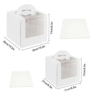 थोक कस्टम लोगो मुद्रण बायोडिग्रेडेबल पारदर्शी मिनी छोटे बेटो केक बक्से खिड़की हैंडल के साथ पैकेजिंग - Product Image 4