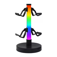 Bande lumineuse LED intelligente RGB moderne noir et blanc pour bureau, contrôle par application, alimentation USB, support de rangement pour console de jeu PS5 Pro/Slim
