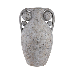 Vaso Rustico in Terracotta con Ornamenti Sotto le Maniglie, Elegante Vaso da Terra per Soggiorno e Ufficio - Product Image 1