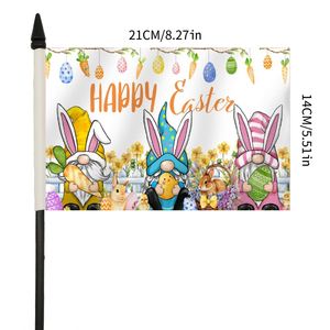 Drapeau à thème de Pâques 14x21cm avec base pour la décoration de table ou de bureau Impression numérique - Product Image 2