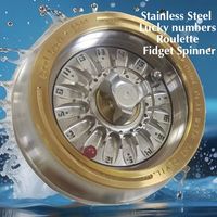 Lucky Mini EDC Adulte Fidget Spinner CNC Usiné En Acier Inoxydable Platine Roulette TDAH Jouet Mini Casino Roulette Roue