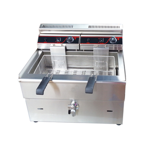 Năng suất cao đôi 17L thương mại Countertop Propane LPG thực phẩm điện <span class=keywords><strong>gas</strong></span> nồi chiên sâu khoai tây chiên cho nhà hàng - Product Image 2