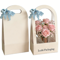 Boîte à fleurs en papier personnalisée de luxe, Caja Para Rosas, emballage cadeau pour bouquets, Fête des mères, Saint-Valentin