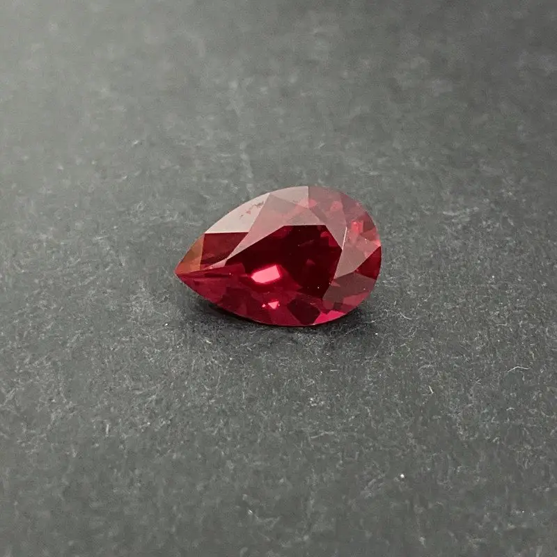 HQ Permata Menjual Kualitas Tinggi 5 # Ruby Berbentuk Buah Pir 6X8Mm Lab Tumbuh Ruby Batu