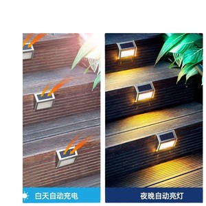 Lampe murale extérieure à énergie solaire 1W, étanche, en acier inoxydable, activée par capteur, pour éclairage nocturne de cour et d'escalier - Product Image 4