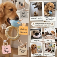 Jouets pour chiens en peluche, accessoires de mode, jouets à mâcher pour chiots, jouets interactifs pour animaux de compagnie, durables et rembourrés, avec sonnette, en forme de chaussure, montre, rouge à lèvres, sac à friandises