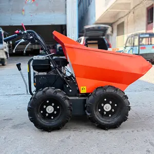 Transporte de esteira de descarga de carrinho de mão com ponta hidráulica, mini dumper de 300 kg