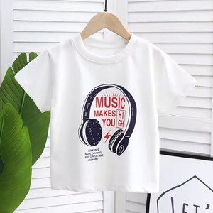 เสื้อยืดเด็กผู้ชายและเด็กเล็ก คอกลม ผ้าฝ้าย 100% แบบถัก ซักแล้ว แขนสั้น (หลายชิ้น) - Product Image 3