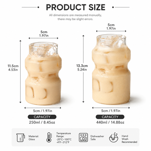 Logo Kustom Cangkir Jus Silinder Transparan 8oz 15oz dari Kaca Borosilikat Tinggi, Mug Kopi Dingin, Wadah Minuman untuk Teh Susu Latte - Product Image 5