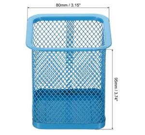 Porte-stylos en maille, panier à crayons, organiseur de rangement carré pour pinceaux de maquillage, accessoires de bureau, bleu - Product Image 2