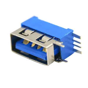 Conector fêmea usb 2.0 de 4 pinos, conector fêmea tipo a, inserção lateral do usb USB-A (usb TYPE-A), receptáculo 3a, corpo curto l = 10mm