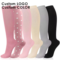 Chaussettes de compression montantes personnalisables OEM pour le sport et le cyclisme, anti-humidité, pour adultes