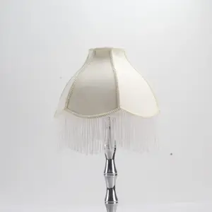 Factory direct European modern table lamp handmade fabric lampshade palace lamp tassel macrame cotton lamp shade