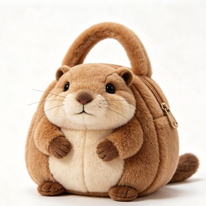 Niedliche Superweiche Plüsch-Murmeltier-Tasche mit Diebstahlschutz-Reißverschluss und Verschlussklappe für Kinder Schultertasche zum Großhandel - Product Image 6