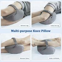 Coussin en mousse à mémoire de forme pour genoux et jambes, idéal pour les dormeurs latéraux, avec sangle réglable, conception ergonomique, soulagement des douleurs articulaires de la hanche, soutien pour l'alignement de la colonne vertébrale