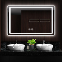 Jam Layar Digital Led Dinding, Cermin Kamar Mandi Terpasang Di Dinding, Layar Sentuh, Lampu Led, Cermin, Dekorasi Furnitur, Hiasan Dinding Modern