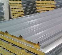 Panel de tablero de aislamiento de revestimiento de pared de cámara fría, paneles sándwich de lana de roca/PU/EPS, Panel de Metal para techos de acero, núcleo de aluminio PIR