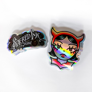 Tự dính Vinyl tùy chỉnh phản ánh cầu vồng Holographic dán an ninh không thấm nước dán ba chiều - Product Image 6