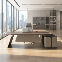 Bureau de direction futuriste bicolore, design épuré, esthétique haut de gamme pour des performances optimales