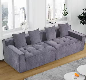 Sofá de tela moderno y sencillo para apartamento pequeño, con diseño de bloque de tofu y compresión al vacío, para sala de estar. - Product Image 3