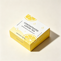 Boîtes d'emballage personnalisées pour boissons, gaufrées UV, auto-établies en carton ivoire pour fruits lyophilisés, thé, café instantané, citron