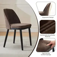 Ensemble de table et chaises de salle à manger modernes en MDF 4 pièces, revêtement en cuir PU, pieds en métal, meubles pour hôtel, appartement, salle à manger