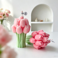 Großhandel Tulpenförmige Duftkerzen Handgefertigte 3D-Blumen Sojawachs Dekorative Kerzen mit Anhänger Direkt vom Hersteller 3D-Tulpe