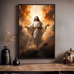 Arte Religioso de Pared al <span class=keywords><strong>por</strong></span> Mayor, Impresión de <span class=keywords><strong>Dios</strong></span> Jesús, Decoración Moderna para Sala de Estar, Sala de Oración, Pintura en Porcelana de Cristal - Product Image 2
