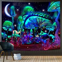 Tapisserie murale en polyester avec motif racines d'arbre cosmique noir, impression HD, résistante à la décoloration, décoration murale, vente en gros, lavage à la main