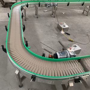 Op Maat Gemaakte Platte Ketting Transportband Drankvullijn Flexibele Transportband U-Vorm Ringdraai Transportband - Product Image 1