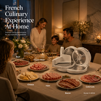 Trancheuse Électrique 150W pour Viande, Jambon, Pain, Fromage et Viandes Congelées – Solutions d'Appareils de Cuisine pour la Découpe