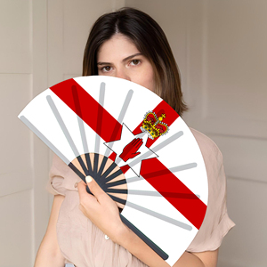 Abanicos Plegables de Bambú con la Bandera de Ulster, Abanicos de Mano para Carnaval, Bodas, Festivales, Fiestas, Agencias de Viajes, Venta al Por Mayor - Product Image 3