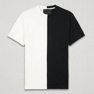 Camiseta de Lona Transpirable para Hombre, Diseño Personalizado al por Mayor, Dos Tonos, Blanco y Negro, Estilo Urbano - Product Image 2