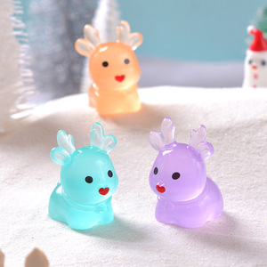 Figurines de rennes phosphorescentes colorées pour jardin féerique, décorations de Noël, loisirs créatifs et cadeaux de fête - Product Image 5