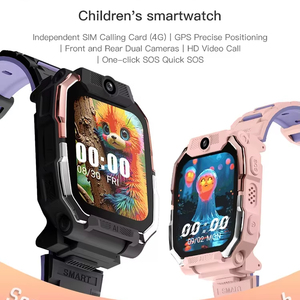 Reloj inteligente para niños LEMFO, tarjeta SIM GPS 4G, pantalla táctil, asistente de voz AI, IP68, banda de silicona resistente al agua, color rosa - Product Image 2