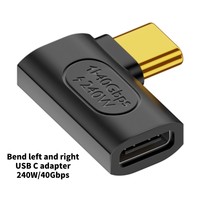 Adaptador USB-C PD de 240W, USB 4.0, 40Gbps, 8K 60Hz, Conector en Forma de U, Recto, Macho-Hembra, OTG para Dispositivos Mac/DC, Venta al Por Mayor