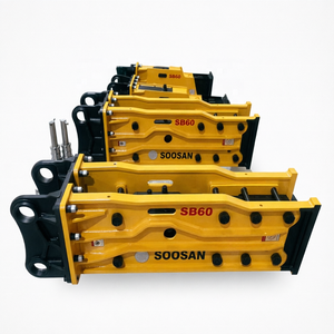 Martillo Hidráulico SOOSAN SB60 Tipo Superior con Cincel Resistente para Excavadoras de 12-18 Toneladas, Demolición de Canteras y Construcción - Product Image 1