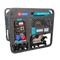 Générateur diesel silencieux à double cylindre à châssis ouvert refroidi par air Yumei, démarrage électrique 12V DC, efficacité de 99%, monophasé/triphasé