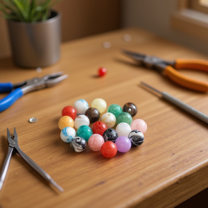 Ilan Abalorios Cuentas de Acrílico Imitación Jade de 12mm 20g - Product Image 2