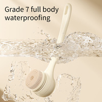 Brosse de bain électrique remplaçable à long manche, massage exfoliant, gommage de la peau, douche corporelle en silicone, brosse de bain douce