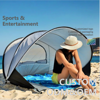 Tente de plage portable et légère avec protection UV, installation facile, cadre en acier, abri solaire pour le camping en plein air