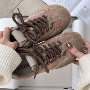 2026 Autumn New Retro German Trainers, Hot Color <b>Block</b> Thick Sole Sneakers, Women High-end Versatile Casual Daily Shoes - Product Image 3