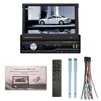 Unidad Principal Bluetooth Universal con USB, Pantalla Táctil de 7 Pulgadas, Carplay y Android Auto Inalámbricos, Sistema de Audio para Auto de Un Solo DIN