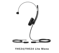 Casque filaire HD large bande YHS34/YHS34 Lite avec double interface QD+RJ9 (double/mono)
