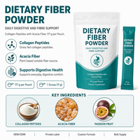Poudre de fibres alimentaires OEM ODM, peptides de collagène, fibres d'acacia, saveur brise tropicale, complément digestif