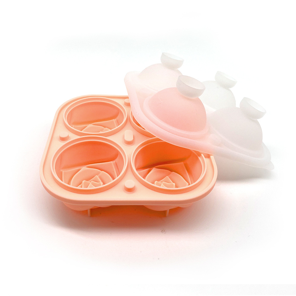 Pink-4 rose ice tray